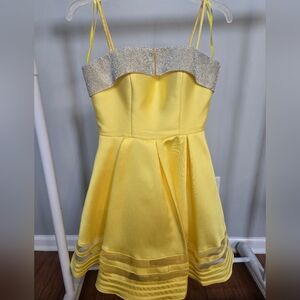 Dave & Johnny Yellow Cocktail Dress, Size 3/4